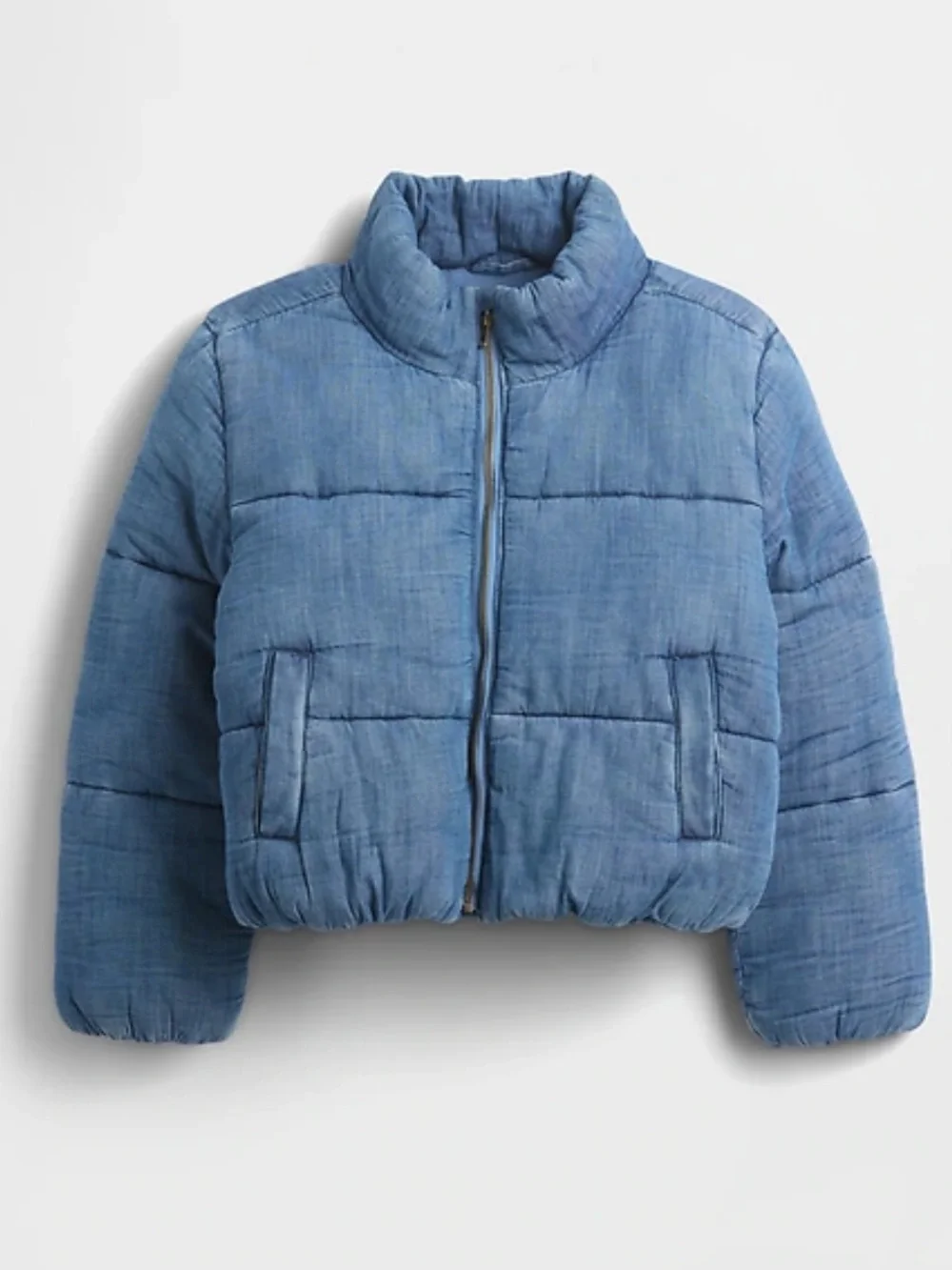 Gap Kids Cozy-Lined Denim Puffer Jacket